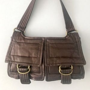 Kooba Copper Toned Genuine Leather Shoulder Purse